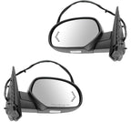 TRQ 2 Piece Driver and Passenger Side Mirror Assembly Set Electric Adjustment Heated Memory Chrome Compatible with 2007-2008 