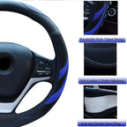 Alusbell Microfiber Leather Steering Wheel Cover Breathable Auto Car Steering Wheel Cover for Men and Women Universal 15 Inch