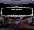 Bling Rhinestone Car Rear View Mirror Crystal Diamond Rear View Mirror Cover for Women-Purple