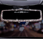 Bling Rhinestone Car Rear View Mirror Crystal Diamond Rear View Mirror Cover for Women-Purple