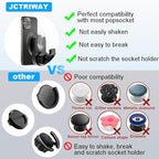 CD Slot Car Grips Phone Holder,CD Slot Phone Holder for Grip/Socket,Car Mount for Pop Socket Compatible with Magsafe Wallet, Black