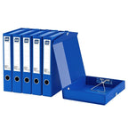 Storage File Boxes A4, 6 Pack Foldable File Box with Clip, 50mm Spine, Plastic Archives Cases with Magnetic Closure, Document