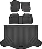 Husky Liners Weatherbeater Floor Mats | Fits 2015 - 2020 Honda Fit | Front & 2nd Row + Cargo, 4-pc. Black
