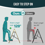 WOA WOA Step Ladder, 3 Step Foldable Step Stool with Widen Pedals, Portable Home Ladders for Kitchen, Lightweight Aluminum St
