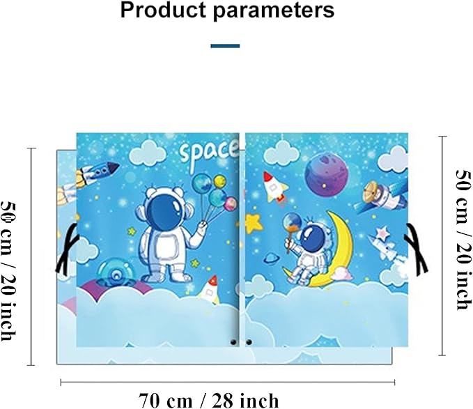 Car Sun Shade for Baby - EOHMAK Car Side Window Sun Shade Cover Upgrade Double Opening Car Interior Curtain Sun Blocker Blind (Light Blue Space, 2 Pack)