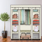 lapday 59 inches Portable Closet Wardrobe, Non-Woven Fabric Closet Storage Organizer with Hanging Rods &12 Storage Shelves, Q