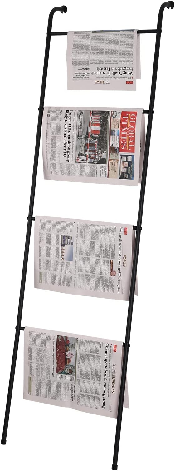 2 Pack Blanket Ladder Decorative Towel Rack Holder for Bathroom, Wall Leaning Metal Drying Quilt Stand for Living Room Bedroo
