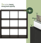 Furinno CUBICLE Book Shelf, 9-Cube Bookshelf, Extra Thick Frame Reversible Bookcase with Open Back, 14.6" x 44" x 44", for Li