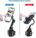 Miracase Universal Cup Phone Holder for Car, [Upgraded Version] Adjustable Long Neck Car Cup Holder Phone Mount Cradle Friendly Compatible with iPhone Samsung Google and All Smartphones, Crystal Pink