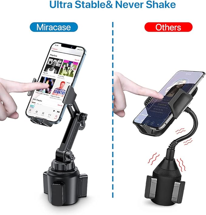 Miracase Universal Cup Phone Holder for Car, [Upgraded Version] Adjustable Long Neck Car Cup Holder Phone Mount Cradle Friendly Compatible with iPhone Samsung Google and All Smartphones, Crystal Pink