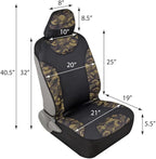 BDK Waterproof Camo Seat Covers for Car Truck Van SUV, 2 Pack – Two-Tone Black & Camouflage, Durable Neoprene Seat Protectors