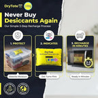 DryTote Rechargeable Desiccant Pack (10 Pack), Ultimate Moisture Absorption, Color Change Indicator, Safe Storage Protection,