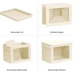 Homsorout Fabric Storage Bins with Lids, Storage Cubes with Window, Decorative Storage Boxes Baskets for Organizing, Closet O