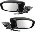 TRQ 2 Piece Driver and Passenger Side Mirror Assembly Set Electric Adjustment Non-Heated No Memory Black Compatible with 2011