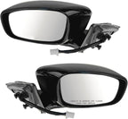 TRQ 2 Piece Driver and Passenger Side Mirror Assembly Set Electric Adjustment Non-Heated No Memory Black Compatible with 2011