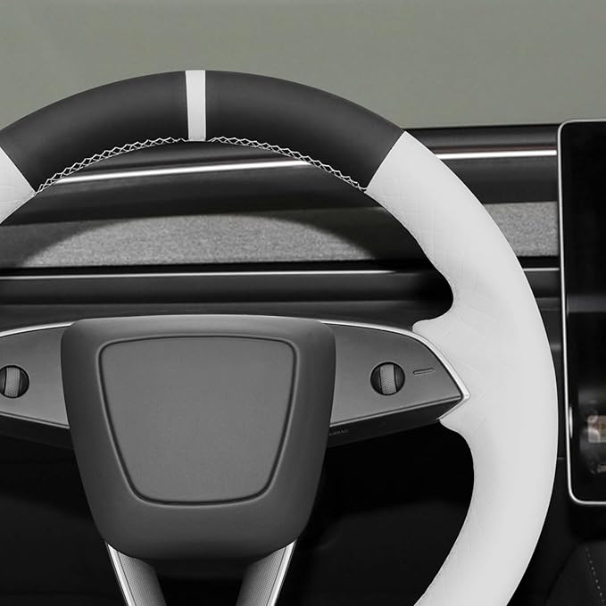 MEWANT Tesla Model 3 Highland/Model Y DIY Stitching Steering Wheel Cover Wrap for Tesla Model 3 Highland 2023-2025/Model Y 2025 Highland for Tesla Model 3/Model Y Accessories