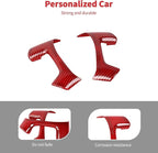 Linskip Steering Wheel Covers Compatible with Avalanche/Suburban/Tahoe/Traverse/Silverado 1500 & Yukon/Sierra 2007-2013, Steering Wheel Trim, Interior Accessories Red Carbon Fiber