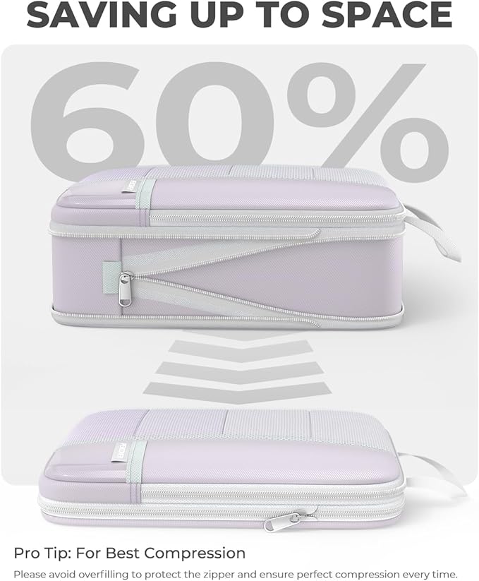 Percover Compression Packing Cubes 6-Piece Set, Packing Cubes Compression for Travel with Multi-Size Organization, Travel Org