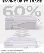 Percover Compression Packing Cubes 6-Piece Set, Packing Cubes Compression for Travel with Multi-Size Organization, Travel Org