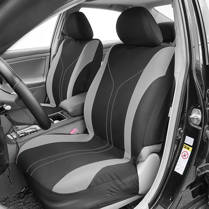 Car Seat Covers Full Set, Breathable Vehicle Front and Rear Split Bench Protector Airbag Compatible, Waterproof Automotive In