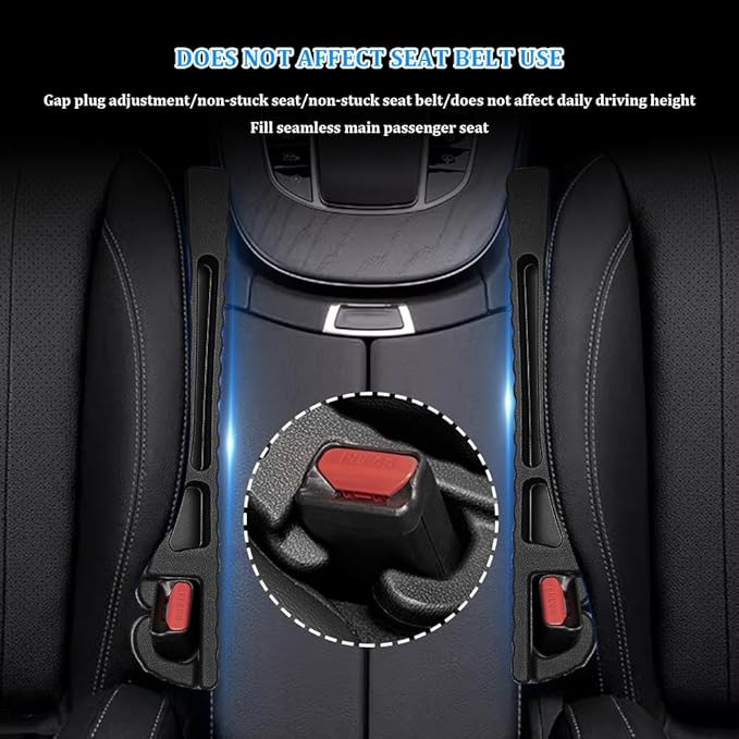 2PCS Car Seat Gap Filler Organizer, Multifunctional Car Gap Filler Organizer Storages Phone Key Avoids Things Falling, Universal Car Blocker Between Seats for Most Vehicles
