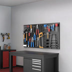 100PCS Metal Pegboard Wall Organizer, 30×60cm Pegboard Panels Tool Organizer Kit, Peg Board Utility Tool Storage for Garage W