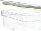 iDesign Large Short Produce Storage Bin with Insert Tray, The Fresh Collection – 7.85” L x 10.5” W x 3” H, Clear Bin