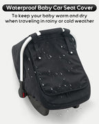 Waterproof Baby Car Seat Cover, Warm Carseat Cover for Cold Weather, Infant Car Seat Canopy with 2 Breathable Vents, 3D Mink 