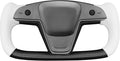 MEWANT Hand Stitched White Leather Steering Wheel Cover Wrap for Tesla Model S 2021-2023 / Model X 2021-2023 Steering Wheel Accessories