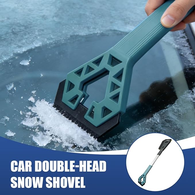 3 in 1 Snow Brush and Ice Scrapers for Car Windshield, 28" No-Scratch Automotive Window Cleaning Scraper with Ergonomic Grip, Detachable Winter Snow Removal Tool for Most Sedans(Blue)