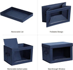 Homsorout Foldable Storage Boxes with Lids - Decorative Storage Boxes with Clear Window, Fabric Storage Baskets for Organizin
