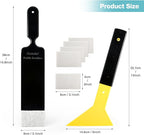 Gomake Window Tint Tools Bulldozer Scrubber Paddle Squeegee Triangle Slim Foot Tinting Squeegee for Front & Back Rear Window Film Auto Flat Glass Installation, Car Wrapping (Style B)