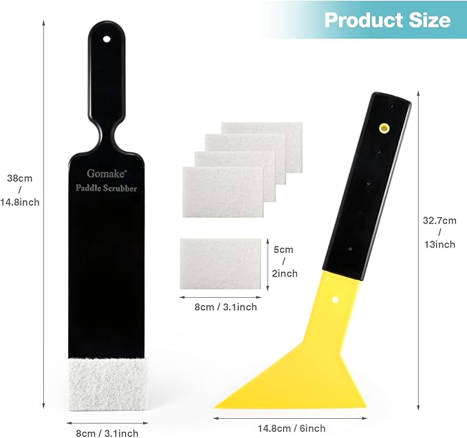 Gomake Window Tint Tools Bulldozer Scrubber Paddle Squeegee Triangle Slim Foot Tinting Squeegee for Front & Back Rear Window Film Auto Flat Glass Installation, Car Wrapping (Style B)