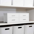 BOLUO Small Closet Organizer Drawers,Underwear and Bra Organizer with Divider for Socks,Fabric College Dorm Storage White