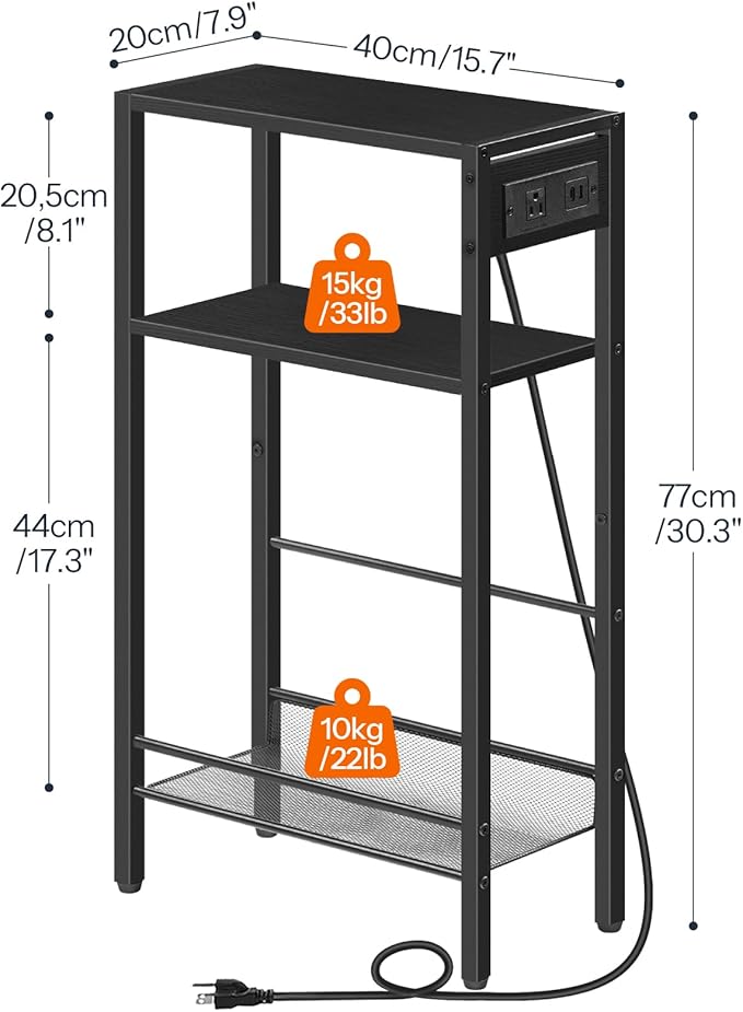 HOOBRO Floating Shelves and Console Table Bundle, Wall Mounted Shelf Set of 2, 15.7" Narrow Entryway Table with Charging Stat