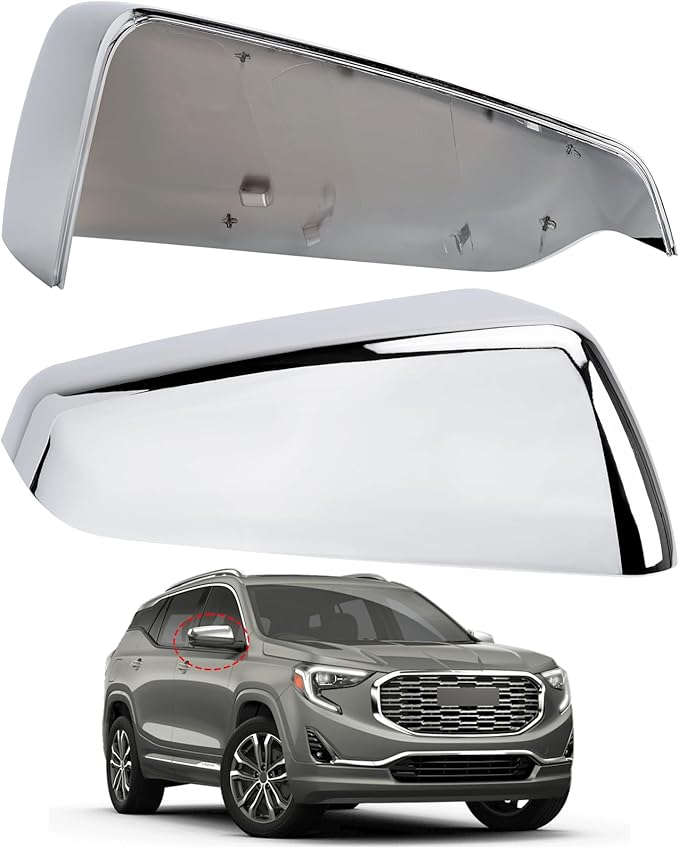 Passenger Side Mirror Cover Replacement for Chevrolet Equinox 2018 2019 2020 2021 2022 2023, for GMC Terrain 2018-2023 - Right Side Mirror Covers, Rear View Mirrors Cap Accessories Chrome