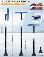 EcoNour 49" Snow Broom with Ice Scraper for Car Windshield & Windows | Scratch Free Snow Brush for Cars, Trucks & SUVs | Long Head Snow Rake Remover Perfect for Home and Car Roof