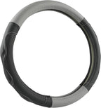 West Llama Customized Auto Car Steering Wheel Cover with 3D Texture for Dodge RAM 1500 2500 3500, 15.5-16 inch(Black+Gray-Lar