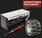 Mytee Products Truck Tire Chain Kit – (Set of 2) CAM Square Link Dual Snow Tire Chain for 24.5" Tires, 14" Tire Chain Wrench 