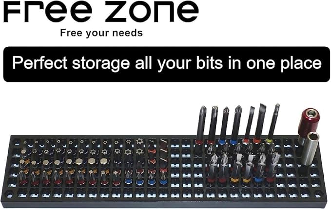 FREE ZONE Bit Organizer Set (Orange) – 158-Hole Bit Storage – 1/4" Hex Bits & Drive Bits Adapter Storage – Toolbox Storage (T