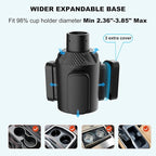 Upgraded 64oz Large Cup Holder Expander with Coaster for Car, Expandable Cup Holder Adapter with Adjustable Base, Universal C