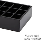 GOBAM Bamboo Closet Drawer Organizer, 15 Compartments - Drawer Divider & Storage Box for Ties, Bras, Briefs, Socks & Jewelry 