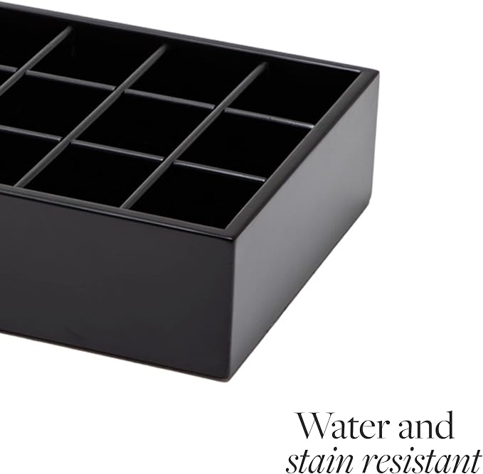 GOBAM Bamboo Closet Drawer Organizer, 15 Compartments - Drawer Divider & Storage Box for Ties, Bras, Briefs, Socks & Jewelry 