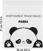 Disposable Car Trash Bags 100 Pack Car Garbage Bag Self Adhesive Vomit Bags Panda Pattern Trash Bag Automobiles for Cars Kitchens Bedrooms Offices During Travel and Camping (Style A)