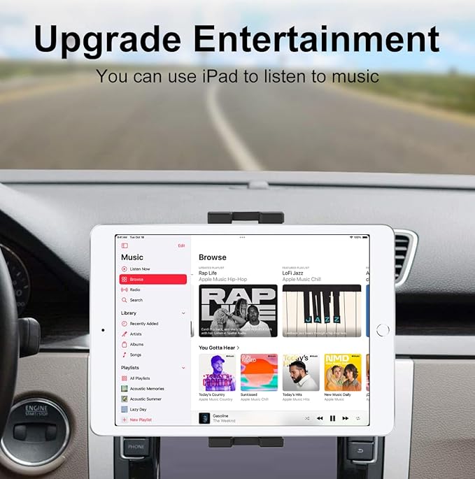 GDZN CD Slot Tablet Holder for Car, [Protect the CD Slot] Ultra Sturdy CD Player Tablet Mount, 360° Adjustable Clip for iPad Pro 12.9 11 Air Mini, Galaxy Z Fold Series, Tabs, iPhone, More 4-13" Device