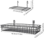 ORFOFE 2pcs Hanging Wire Shelf Storage Baskets Wall Mounted Bins Large Wire Baskets for Home Organization