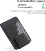 BETTERHUMZ Sunglasses Holder For Car Visor Compatible with BMW X1 X3 X4 1 2 3 5 Series for Alcantara Glasses Holders Cowhide Eyeglasses Card Case Clip Interior Accessories (with leather carbon)
