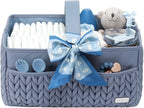 Luxurious Baby Diaper Caddy, Nursery Storage Basket for Newborn Essentials, Travel Baby Basket for Diapers Baby Wipes, Organi