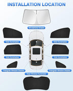 Sunshades for Ford Edge 2015-2024 Accessories Windshield Sun Shade Side Rear Window Shade Cover Sun Visor Shield Privacy Protection Keep Vehicle Cool Black 8PCS