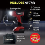 BULLSEYE PRO Tire Inflator with Pressure Gauge, Compact and Portable, Automatic Shut Off, 150 PSI Max, USB Home Rechargeable and Cord for Vehicular Use As Seen On TV (9475)